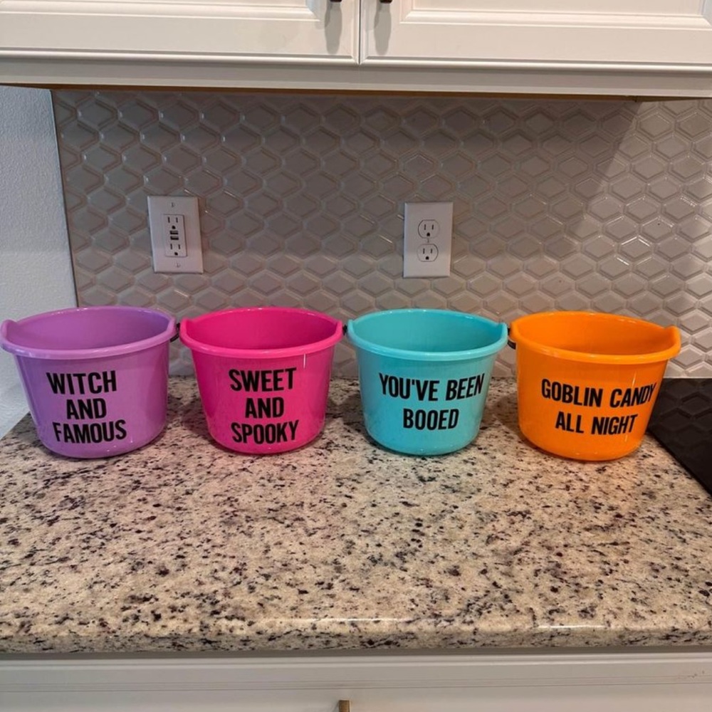 Target Colorful Halloween Candy Buckets - Set of 4 - Purple, Pink, Blue,…